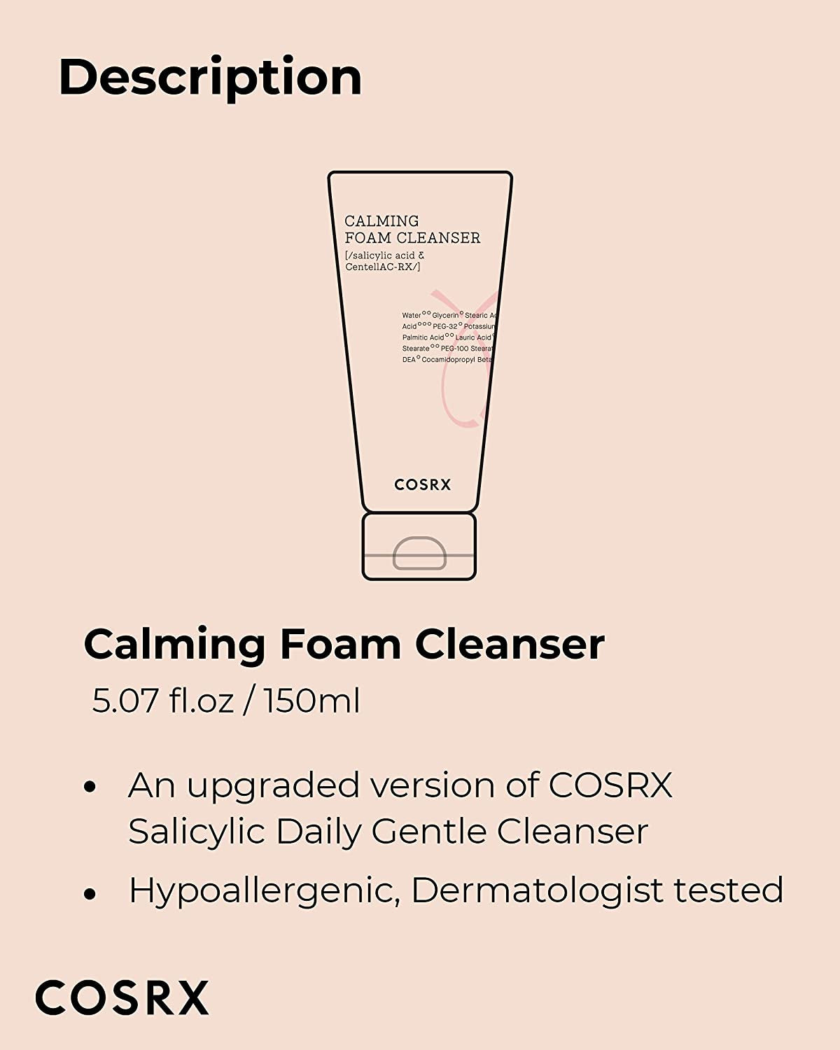 AC Collection Calming Foam Cleanser 150Ml, Salicylic Acid Acne Cleanser | Animal Testing Free, Paraben Free, Korean Skin Care