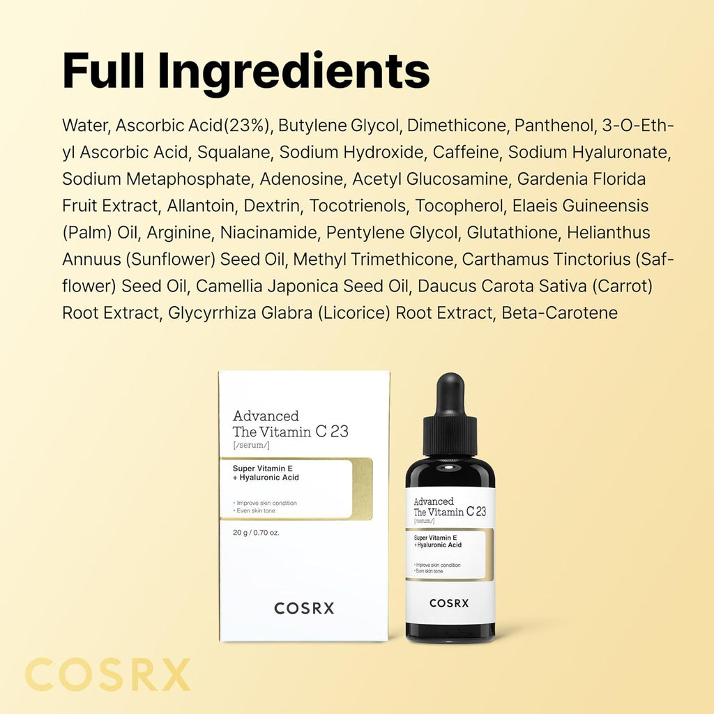 Advanced Pure Vitamin C 23 Serum 20 Ml (Renewal Edition) Korean Vitamin C Serum with Vitamin E & Glutathione for Fine Lines, Uneven Skin Tone & Dull Skin, Korean Skin Care