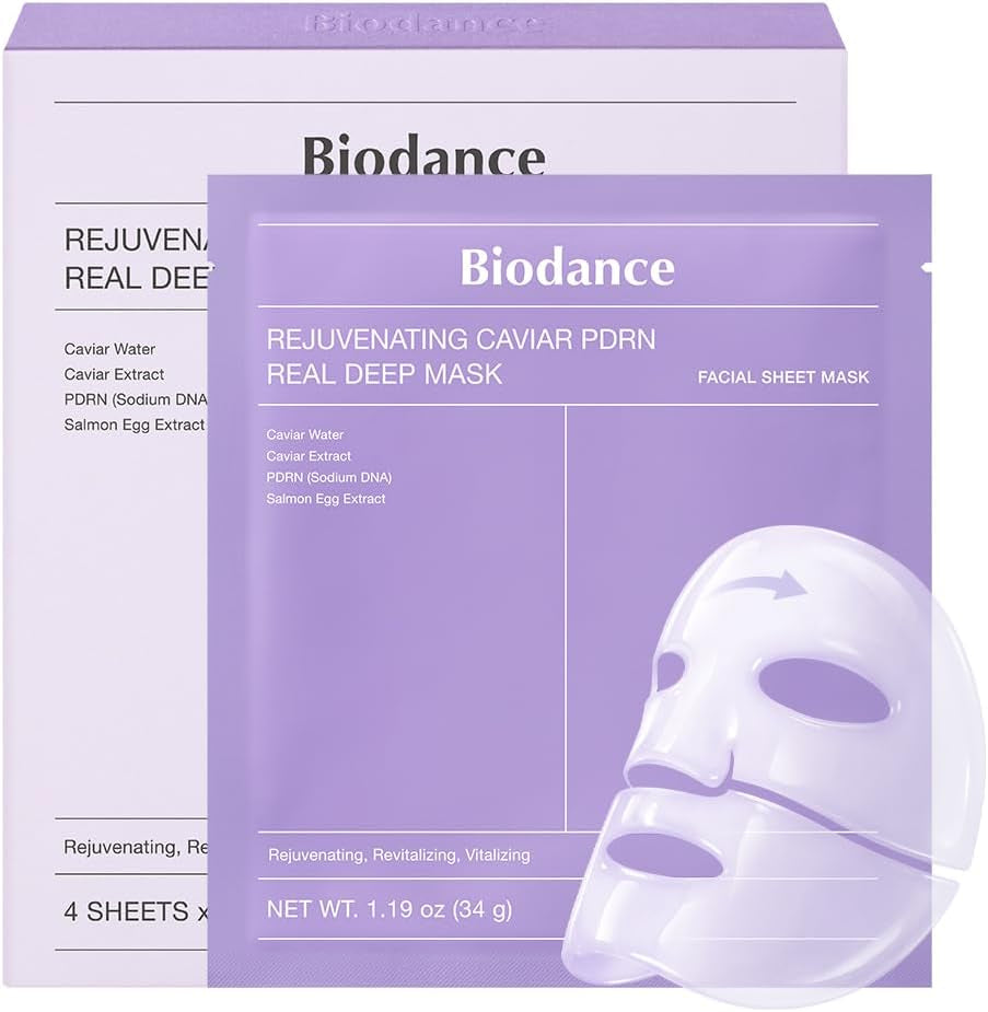 BIODANCE Bio-Collagen Real Deep Face Mask 4 Pcs | Hydrogel Overnight Mask | Pore Minimizing and Elasticity Improvement | Korean Face Mask for Glass Skin | Korean Skincare