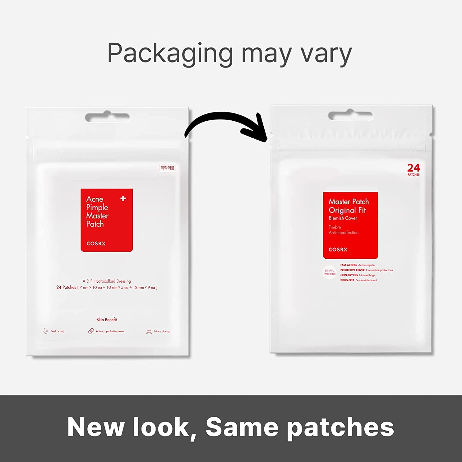 Master Patch Original Fit (24 Counts) Absorbing Pimple Patches, Hydrocolloid Spot Treatment, Blemish Cover, Spot Stickers, 3 Sizes