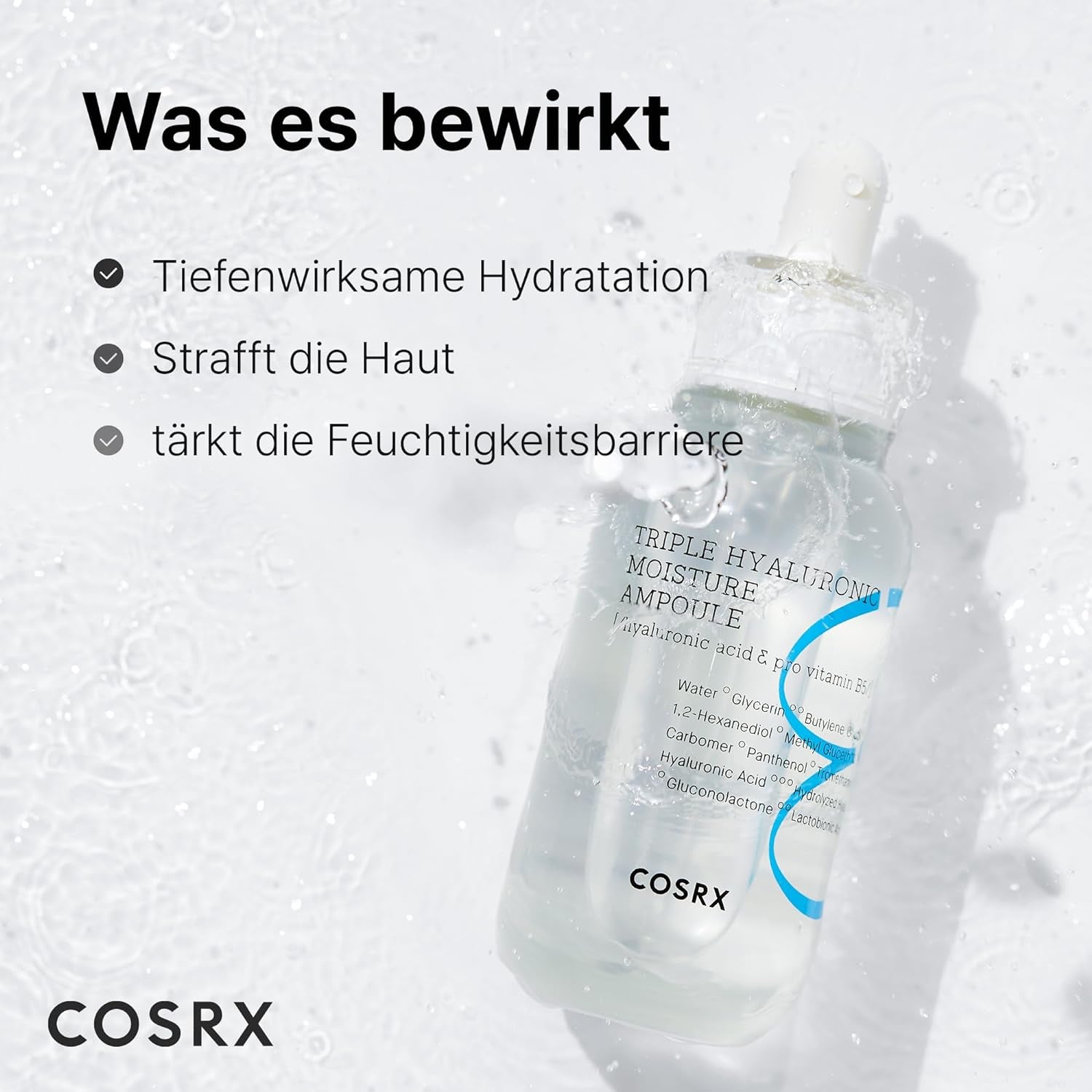 Hydrium Triple Hyaluronic Moisture Ampoule, 40Ml | Hyaluronic Acid Viscous Serum | Korean Skin Care, Vegan, Cruelty Free, Paraben Free, CPNP Registered