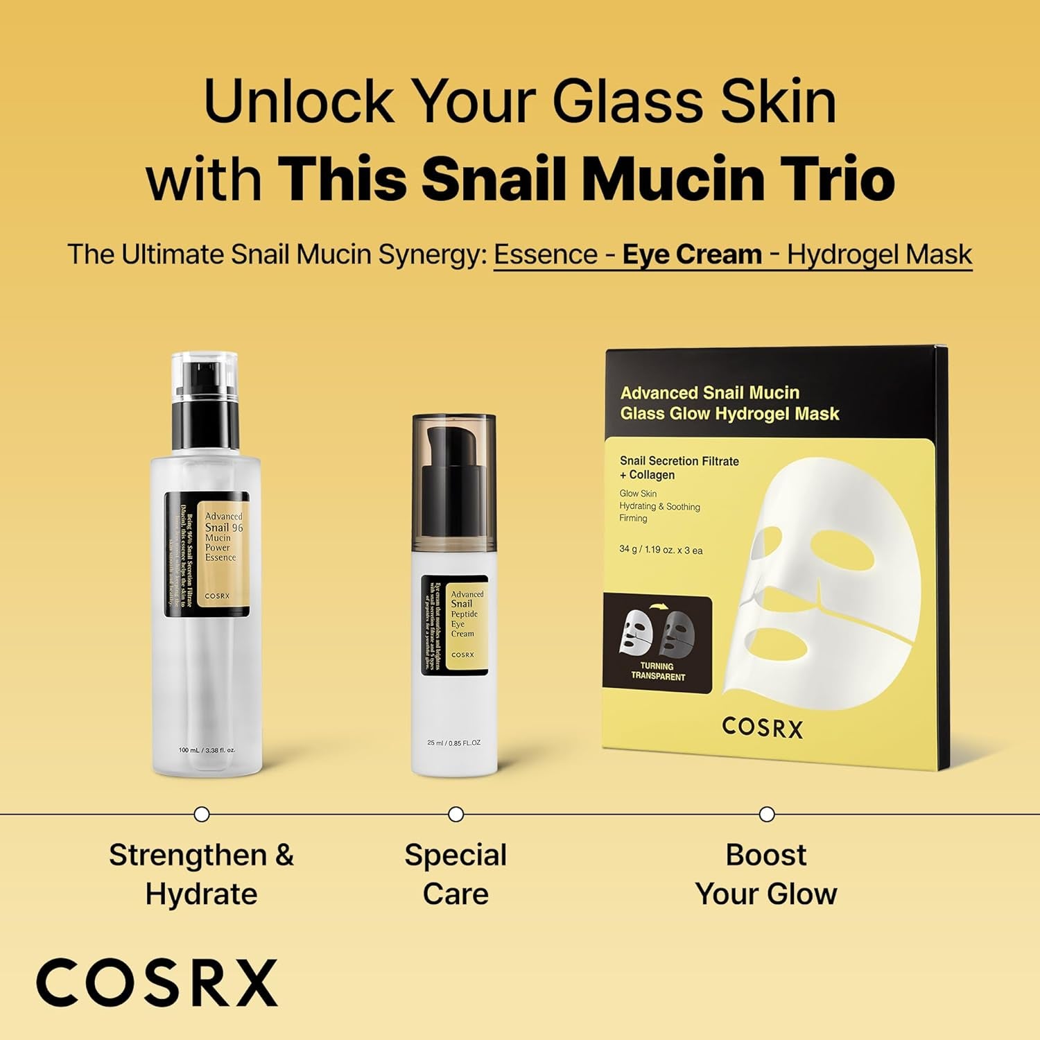 Snail Peptide Eye Cream with 73.7% Snail Mucin and Niacinamide, Brightening Korean Night Cream for Fine Lines and Dark Circles, Korean Skin Care