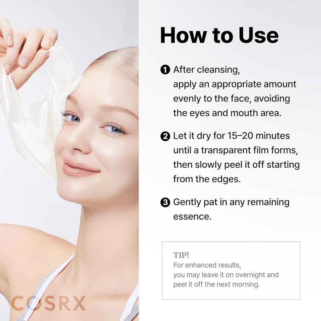 PDRN Exosome Skinplaning Glaze Mask 50Ml (Brush Included), Peel off Face Mask for Glass Skin, Gentle Exfoliation, Overnight Wrapping Treatment, Korean Skincare