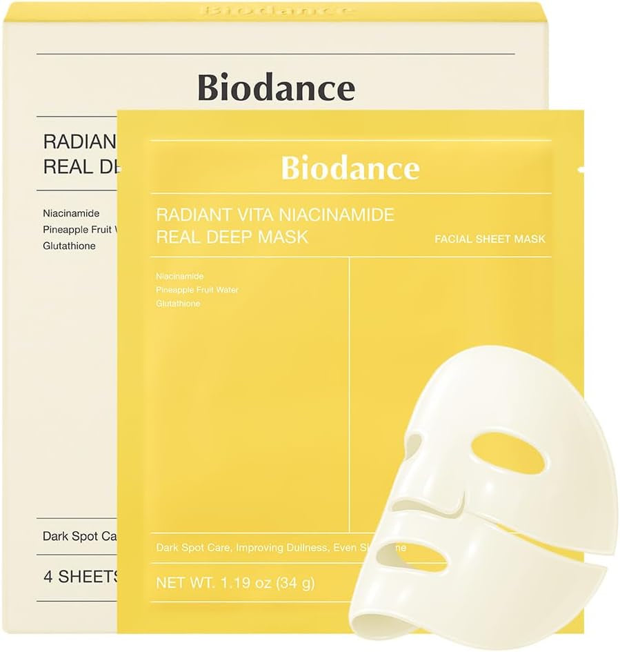 BIODANCE Bio-Collagen Real Deep Face Mask 4 Pcs | Hydrogel Overnight Mask | Pore Minimizing and Elasticity Improvement | Korean Face Mask for Glass Skin | Korean Skincare