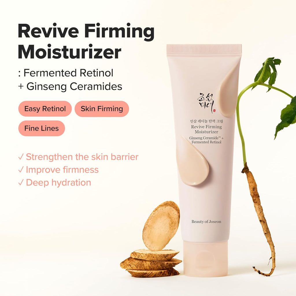Beauty of Joseon Revive Firming Moisturizer Ginseng Ceramide + Fermented Retinol for Dry, Sensitive Skin Korean Skincare for Women and Men, 60Ml