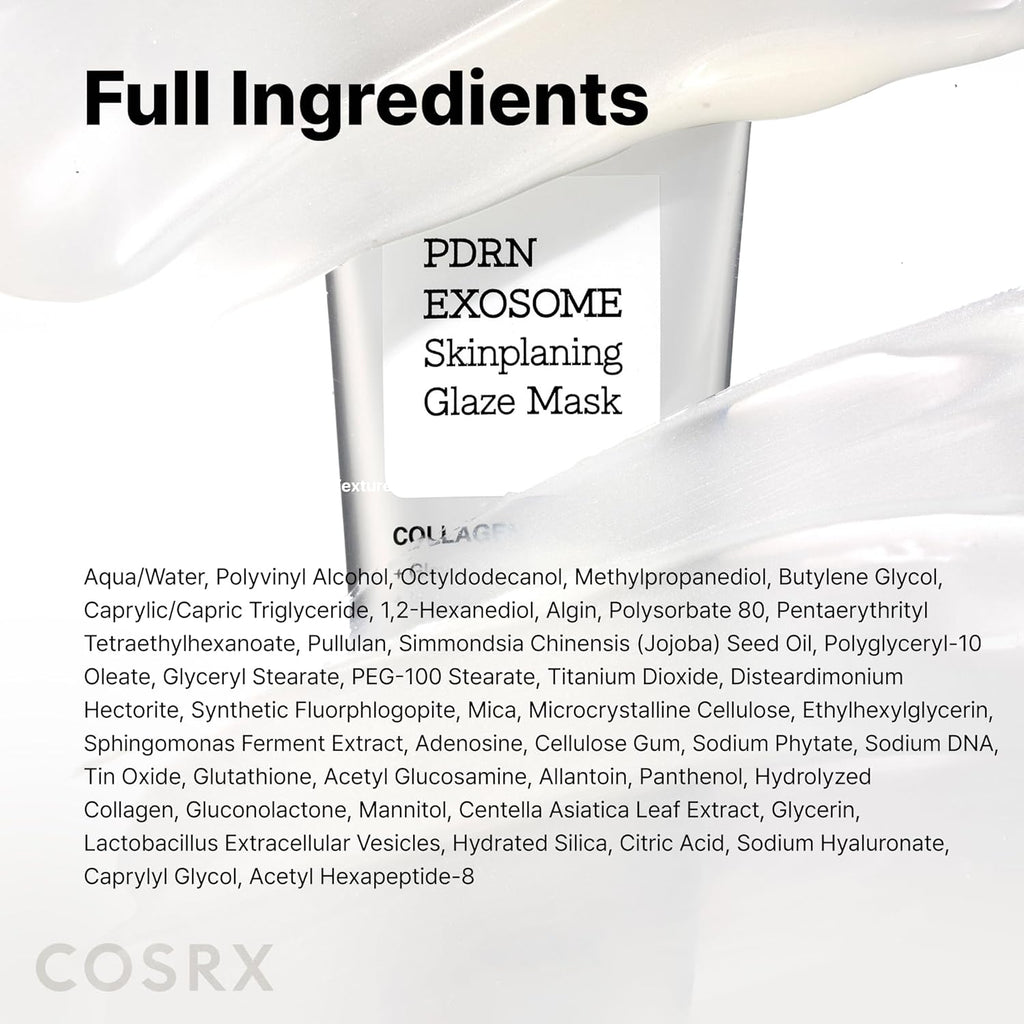PDRN Exosome Skinplaning Glaze Mask 50Ml (Brush Included), Peel off Face Mask for Glass Skin, Gentle Exfoliation, Overnight Wrapping Treatment, Korean Skincare