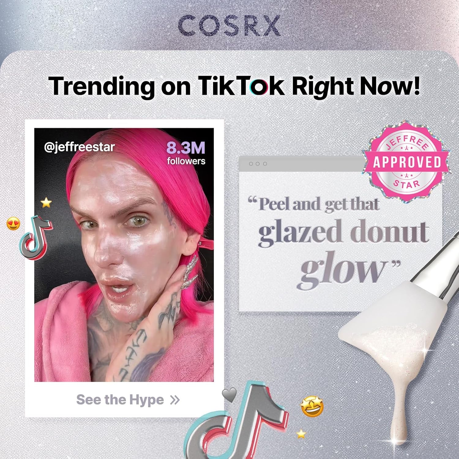 PDRN Exosome Skinplaning Glaze Mask 50Ml (Brush Included), Peel off Face Mask for Glass Skin, Gentle Exfoliation, Overnight Wrapping Treatment, Korean Skincare