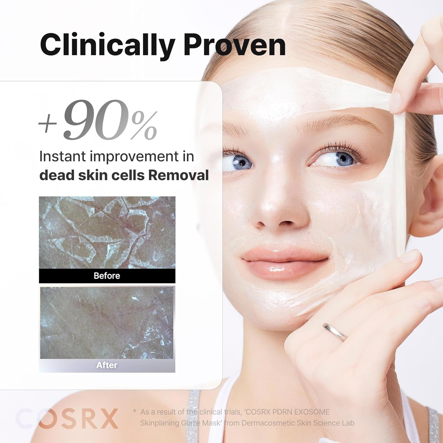 PDRN Exosome Skinplaning Glaze Mask 50Ml (Brush Included), Peel off Face Mask for Glass Skin, Gentle Exfoliation, Overnight Wrapping Treatment, Korean Skincare