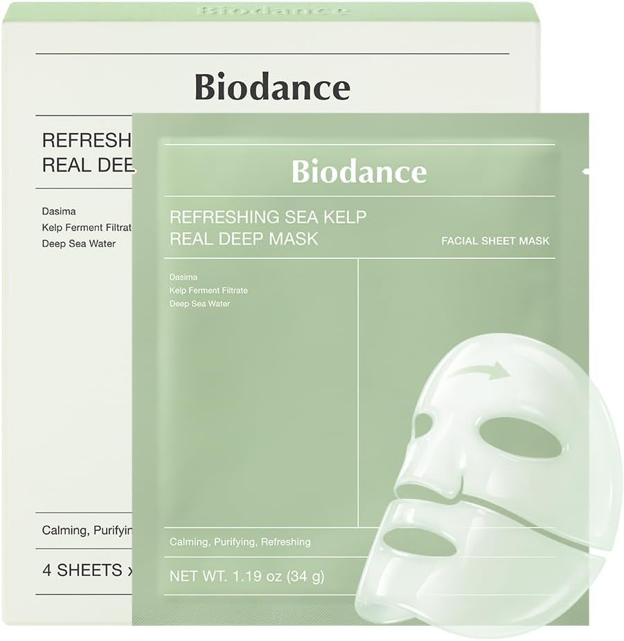 BIODANCE Bio-Collagen Real Deep Face Mask 4 Pcs | Hydrogel Overnight Mask | Pore Minimizing and Elasticity Improvement | Korean Face Mask for Glass Skin | Korean Skincare