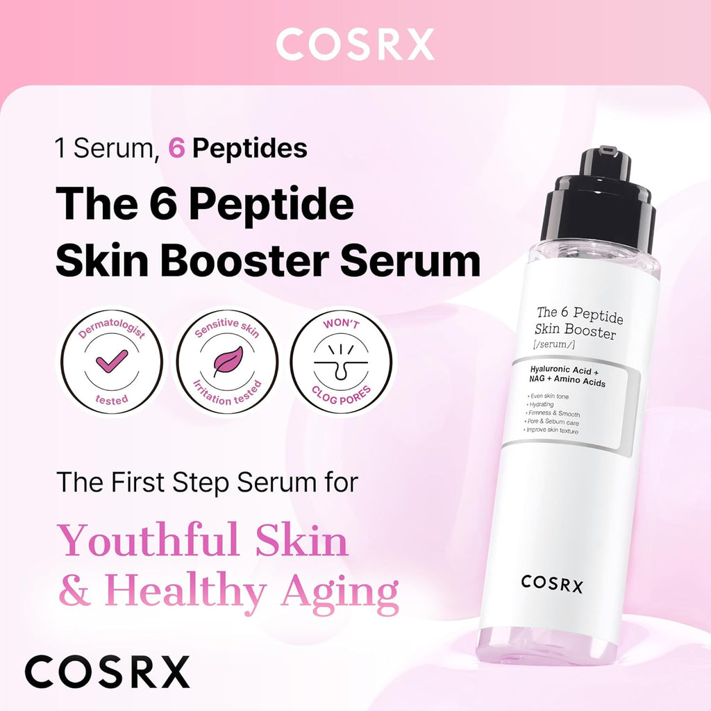 6 Peptide Collagen Serum Face Toner with Niacinamide & Hyaluronic Acid, Hydrating & Firming Korean Essence, Anti-Wrinkle & Pore-Tightening Serum for Plump & Even Skin Tone, Korean Skincare 150Ml